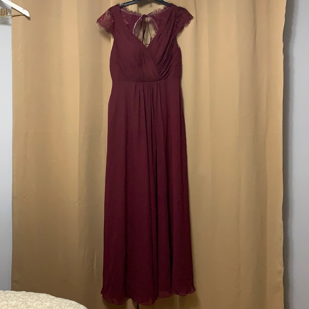 Burgundy Azazie bridesmaid dress